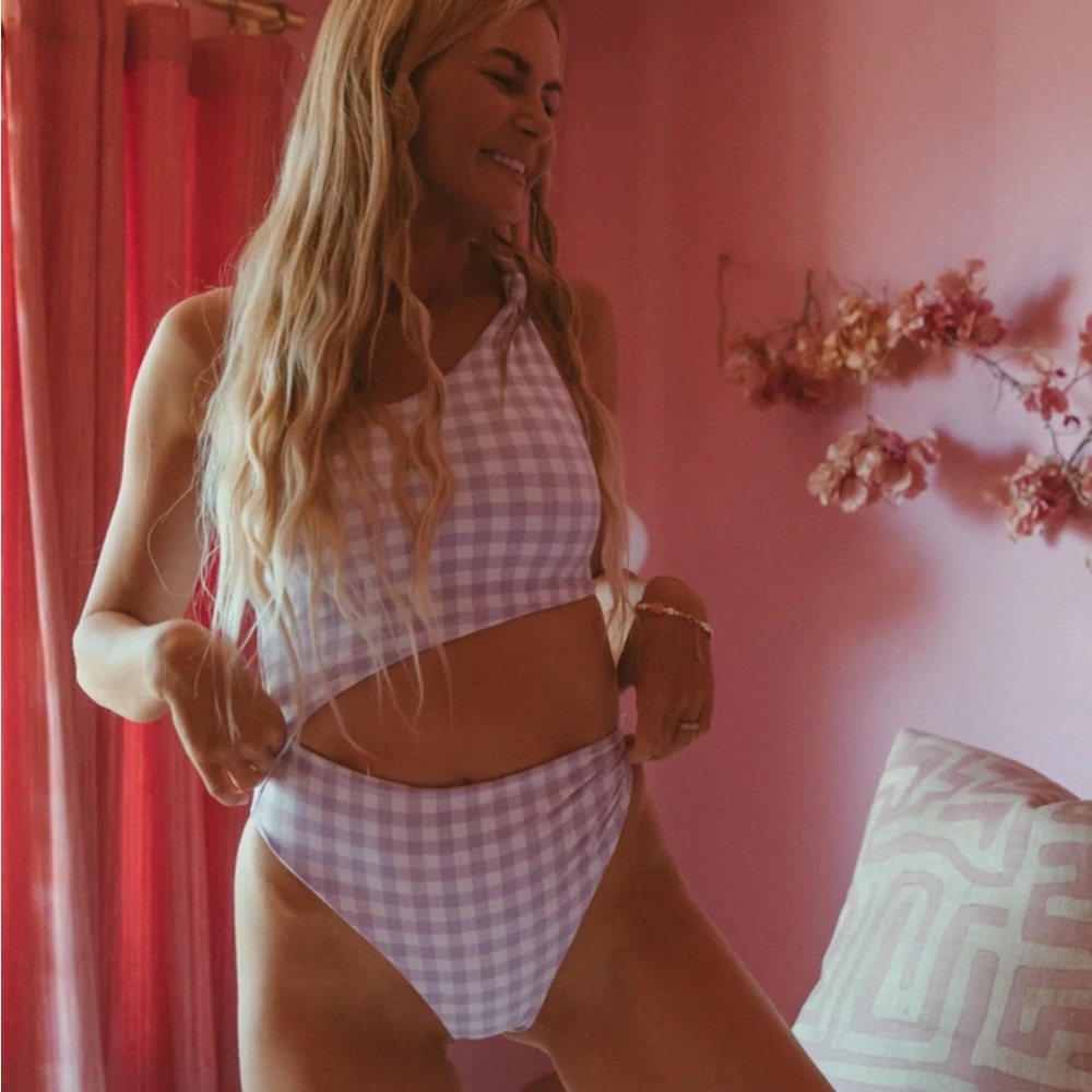 Skatie Lavender Gingham One Piece Swimsuit